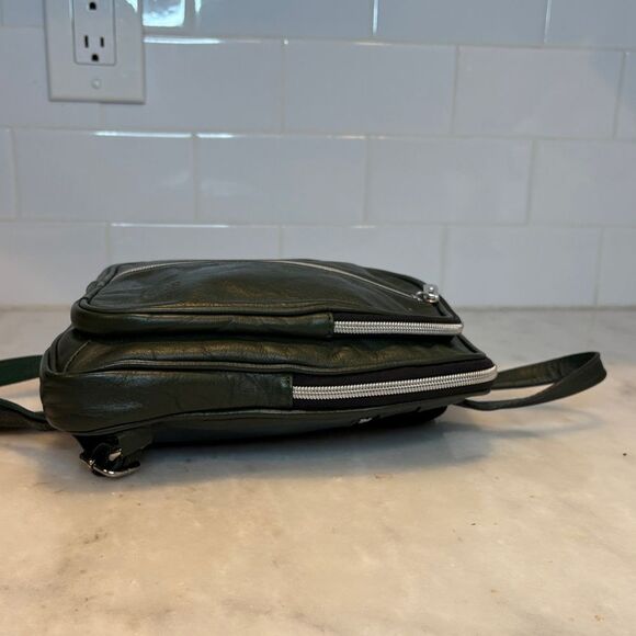 Il Giglio Firenze Artegiani Green Leather Convertible Backpack Purse Crossbody main image 11